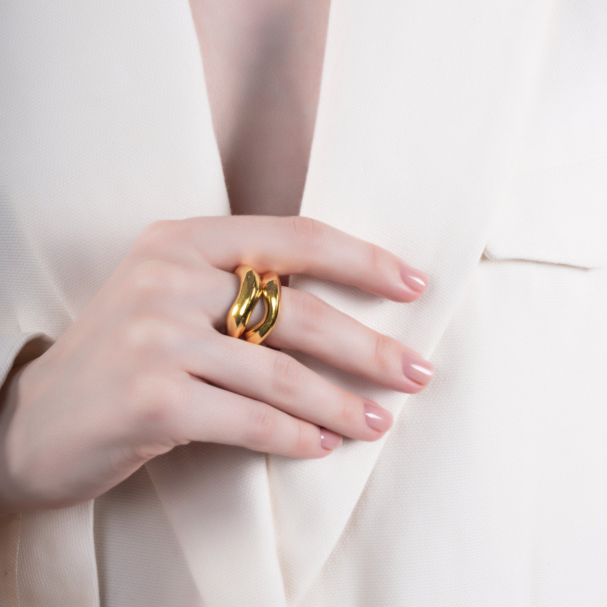 Wave Ring - Gold Tone