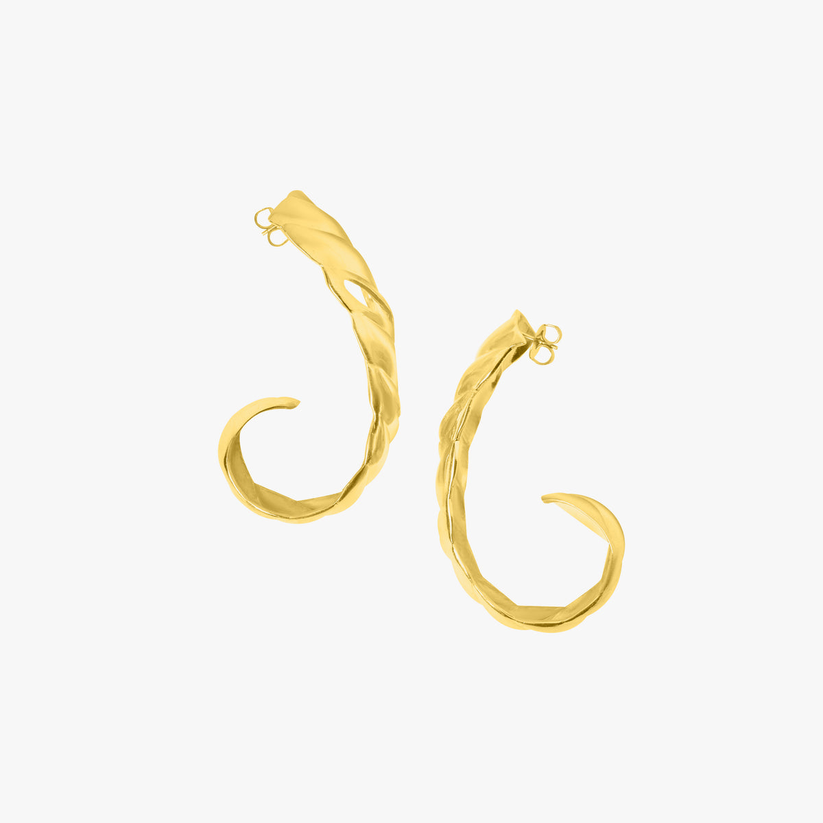 Aqua Swirl Earrings - Gold Tone