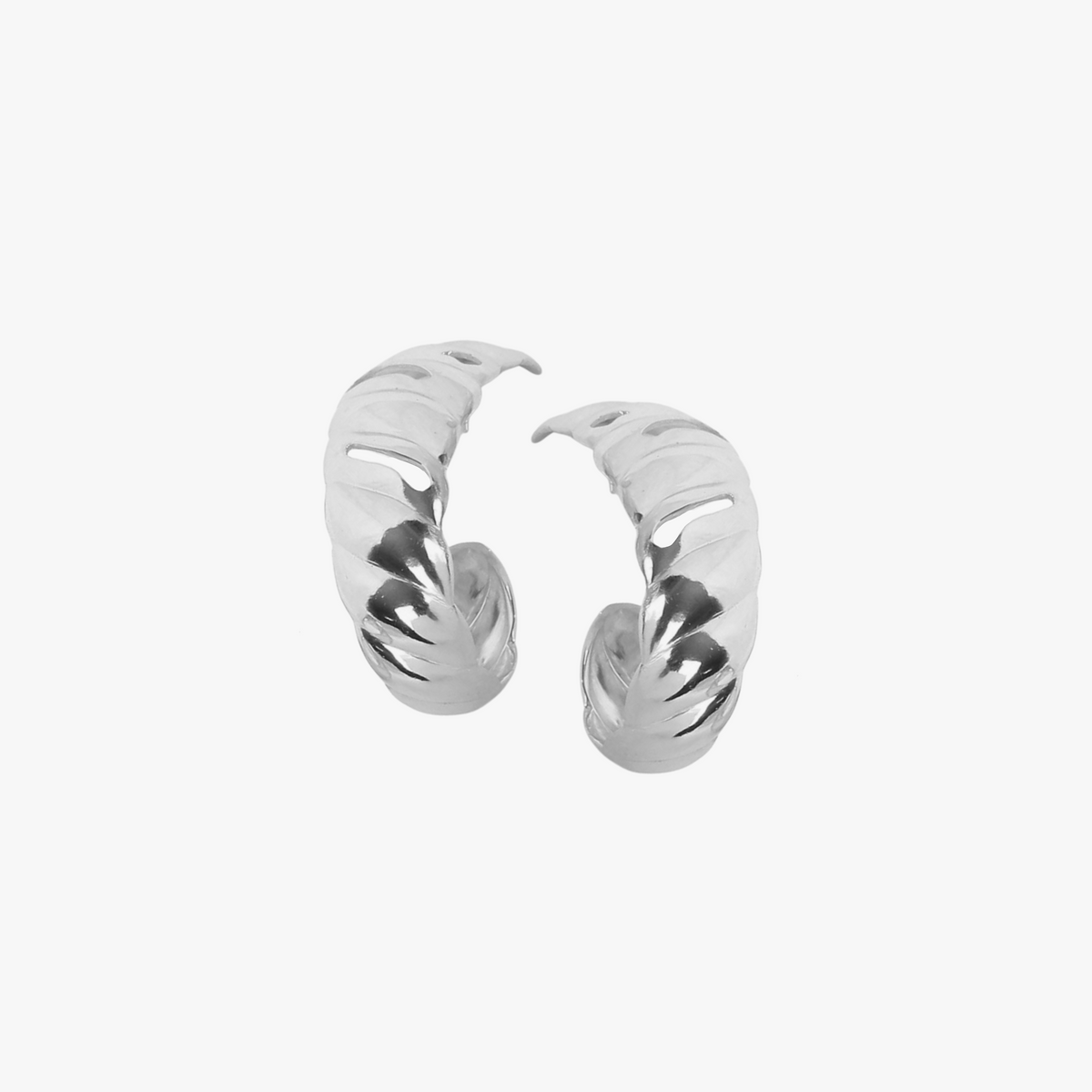 Aqua Swirl Earrings - Silver Tone