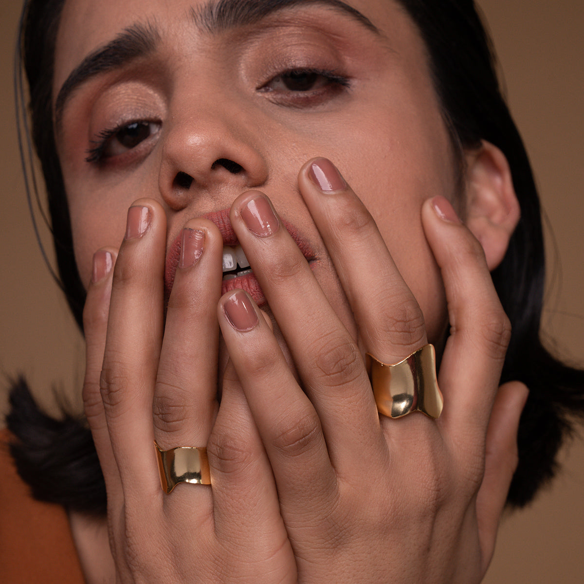 Roller Coaster Ring Set - Gold Tone