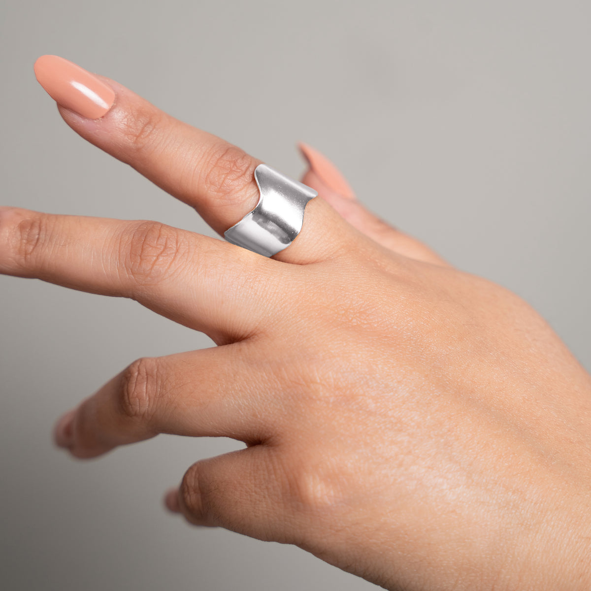 Mini Roller Coaster Ring - Silver Tone