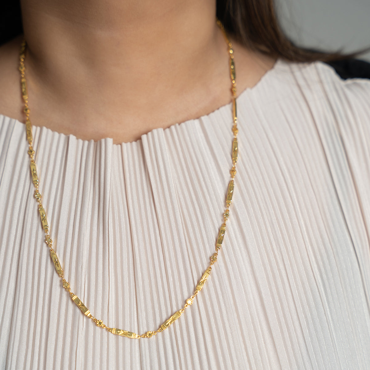 Celestial Link Necklace - Gold Tone