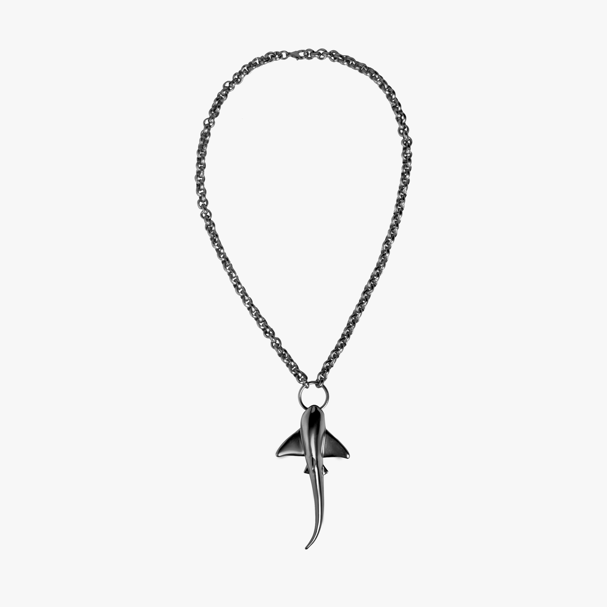 Shark Necklace - Black Chrome Tone
