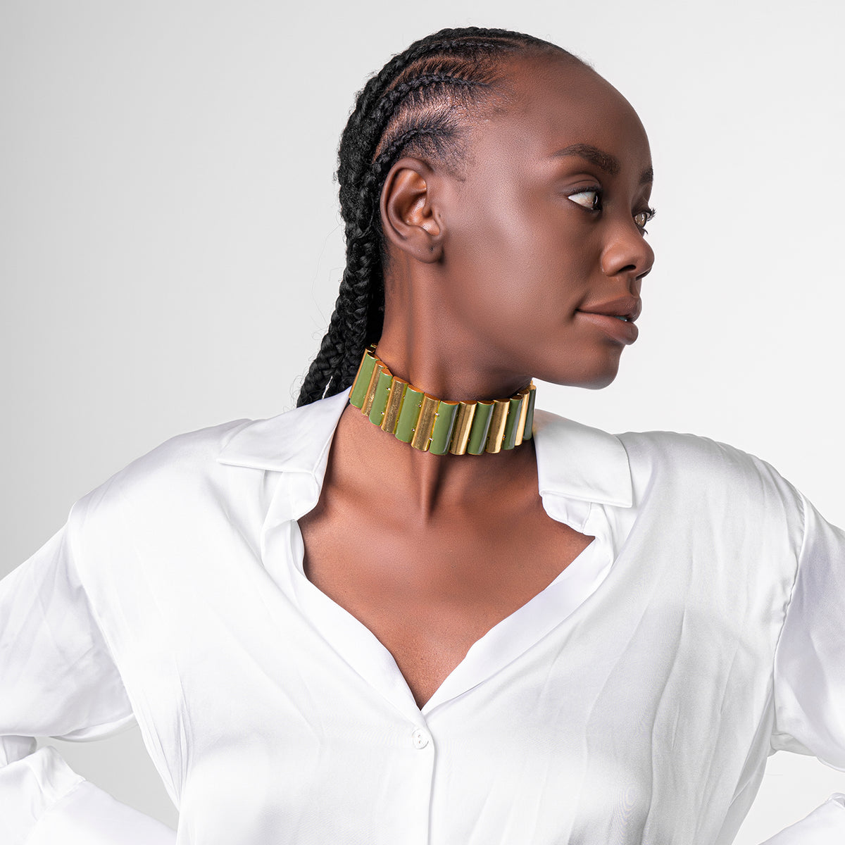 Log Necklace - Olive